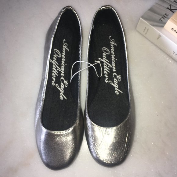 New! American Eagle Outfitters pewter ballet flats - Picture 1 of 6